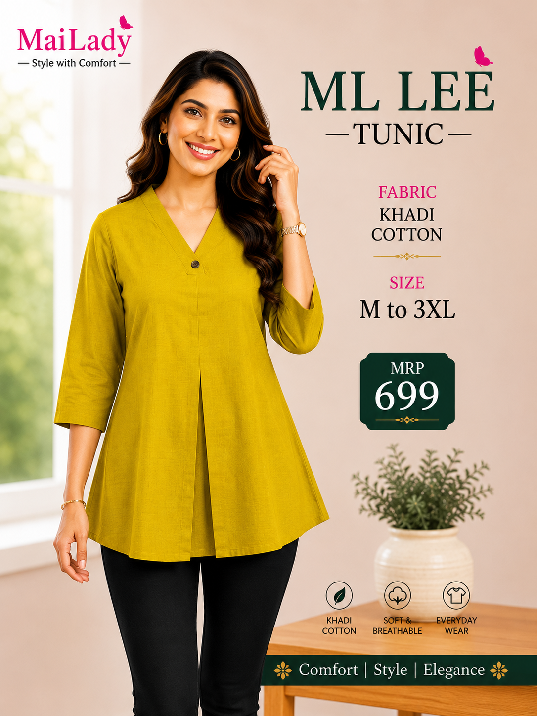 ML LEE tunic in Mustard