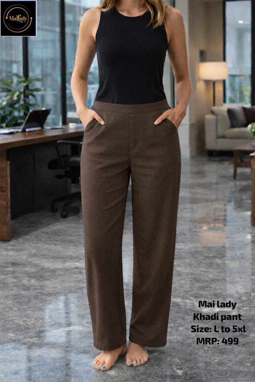 Khadi pant in Dark brown
