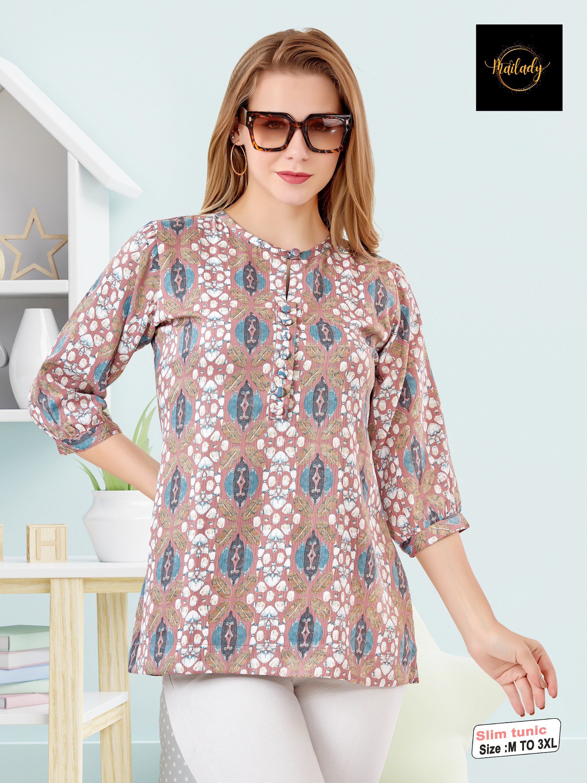 Slim tunic in Pink