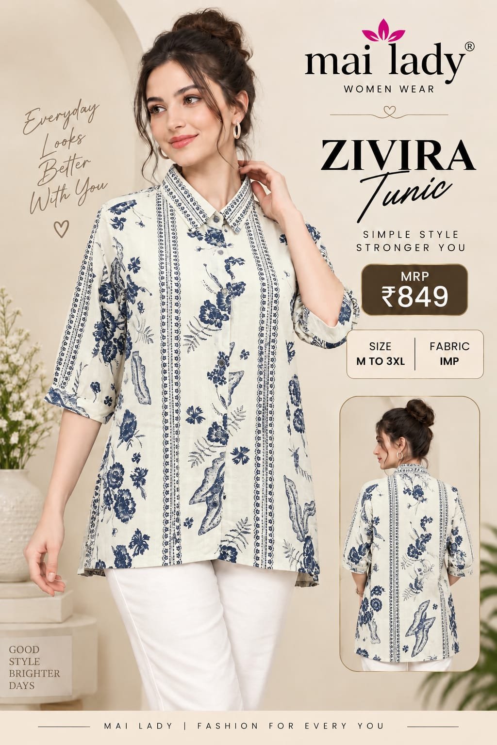 Zivira tunic in White