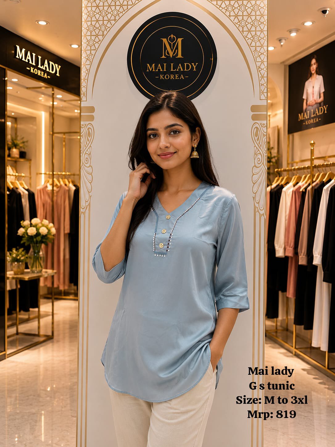 G S tunic in Sky blue