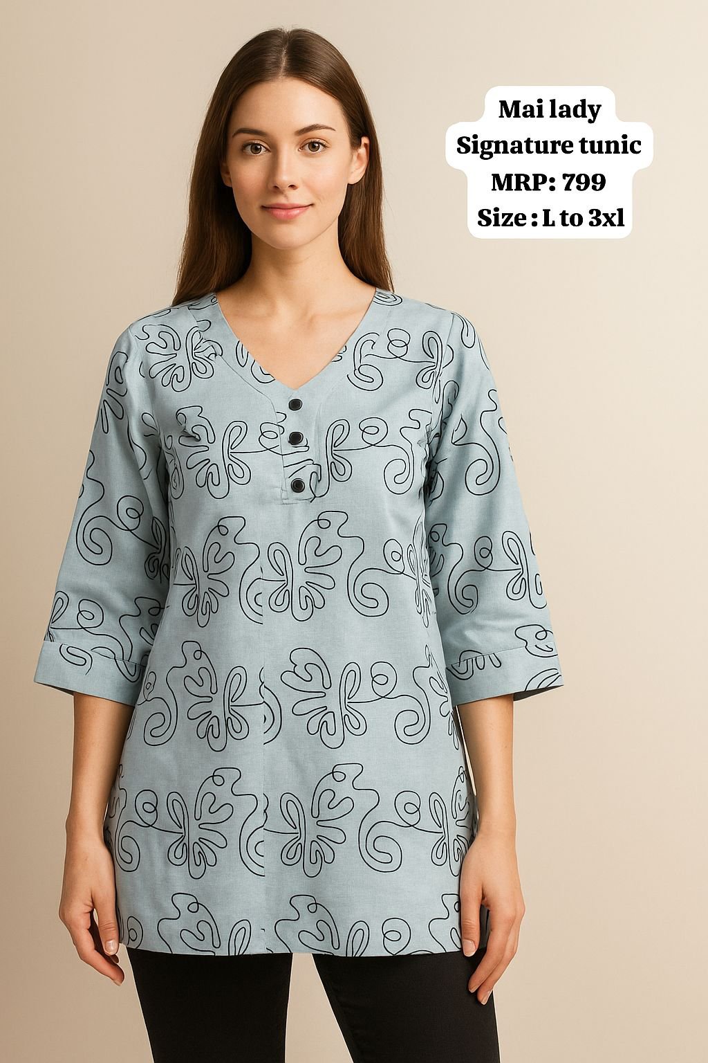 Signature tunic in Grey
