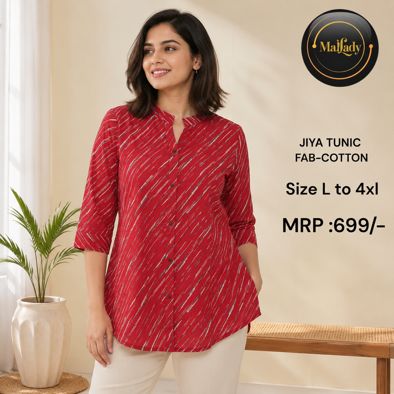 Jiya tunic in Red