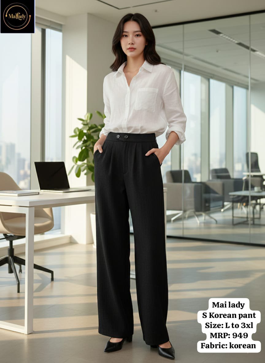 S Korean pant in Black