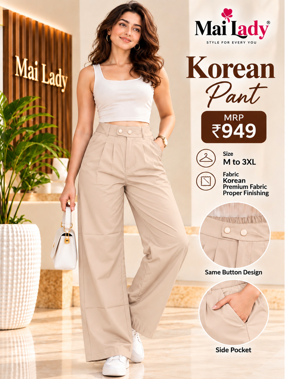Korean pant in Skin